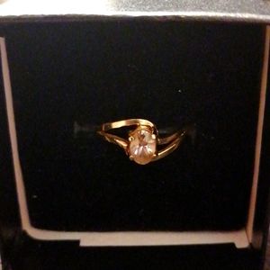 SOLD-10k solid gold with pink topaz stone